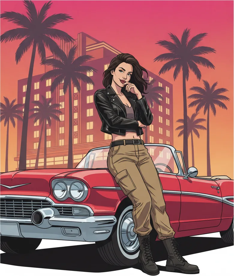 Getaway driver, leather jacket