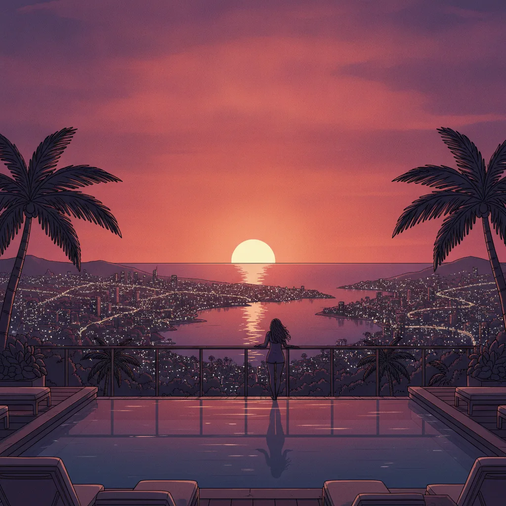Rooftop, whole city below